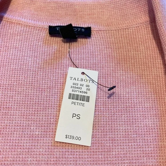 Talbots Knit Jacket Blazer Cotton Blend Single Button Blazer Shell Pink Size SP - Picture 3 of 11